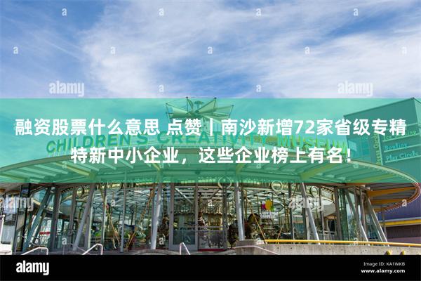 融资股票什么意思 点赞｜南沙新增72家省级专精特新中小企业，这些企业榜上有名！